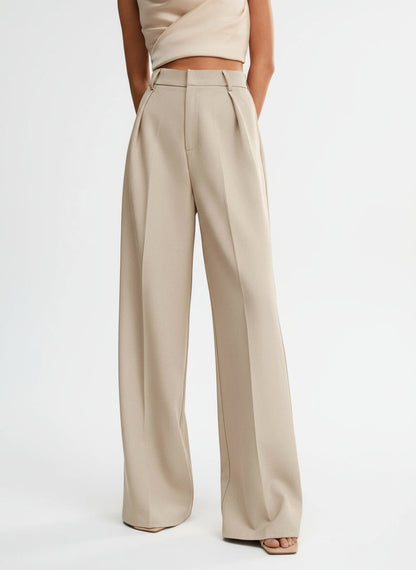 Women's High Waist Wide Leg Tailored Trousers