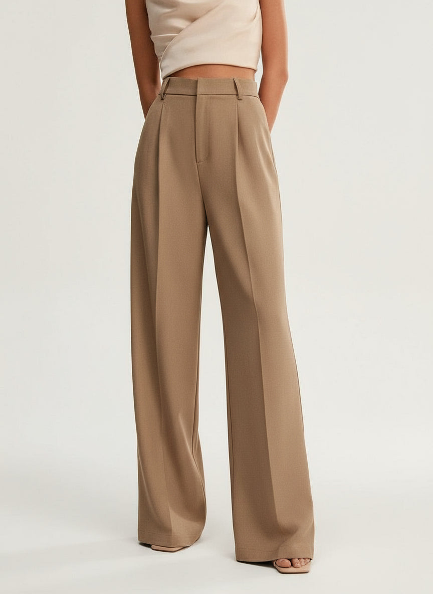 Women's High Waist Wide Leg Tailored Trousers