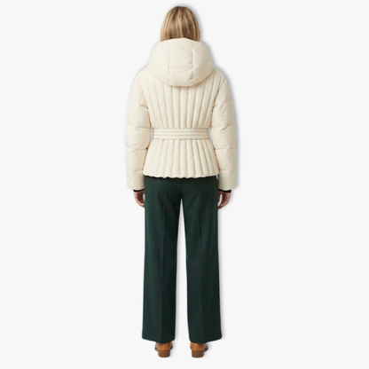 Women’s Hooded Belted Peplum Ski Jacket