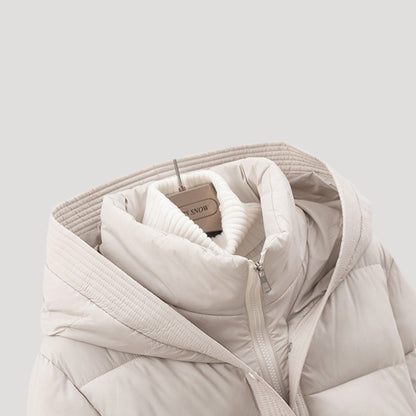 Women's Hooded Belted Puffer Winter Jacket