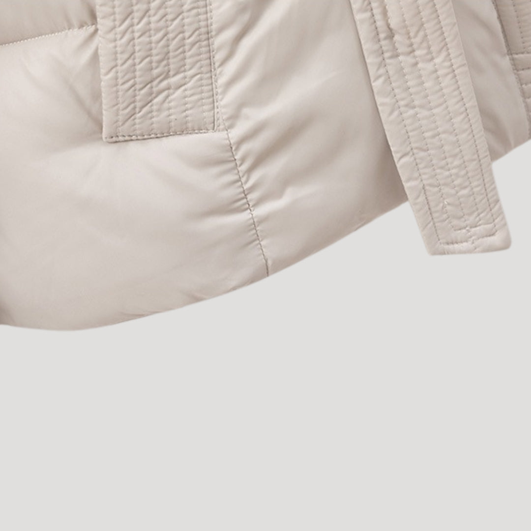 Women's Hooded Belted Puffer Winter Jacket