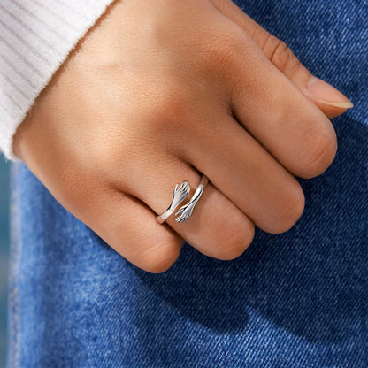 Women's Hug Hands Adjustable Ring