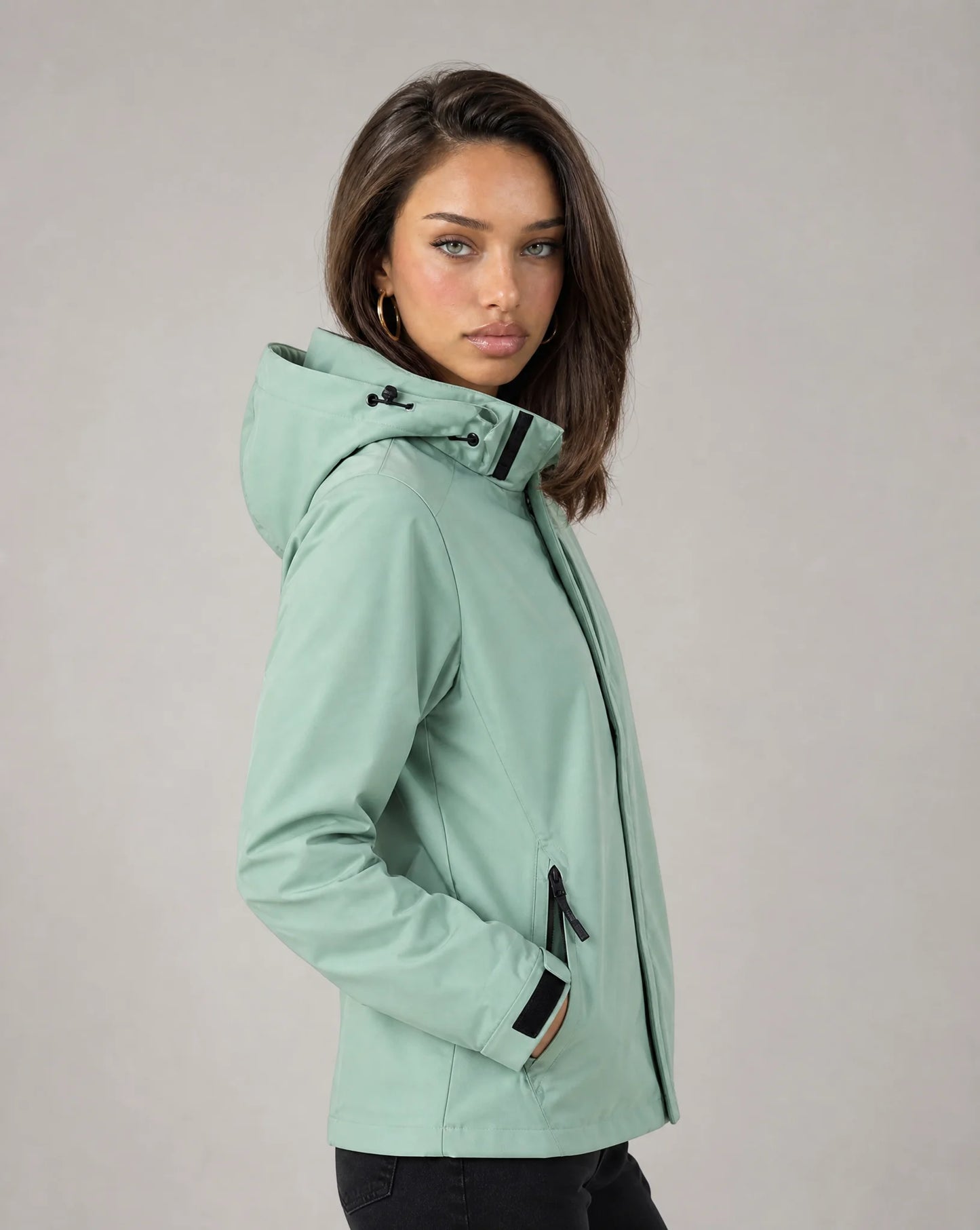 Women's Lightweight Waterproof Hooded Rain Jacket