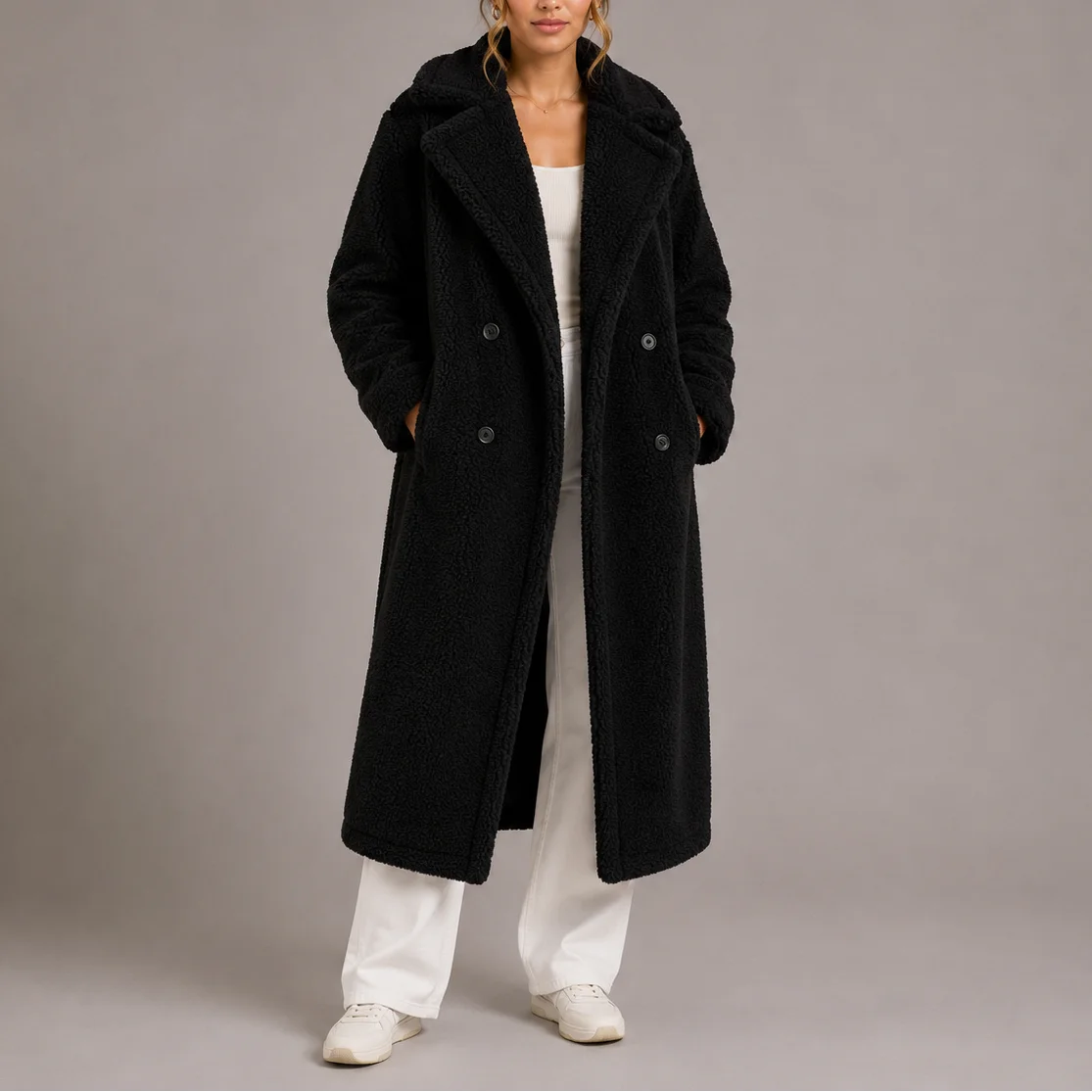 Women's Long Teddy Faux Fur Winter Coat