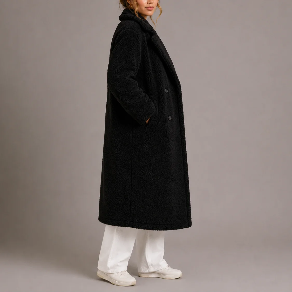 Women's Long Teddy Faux Fur Winter Coat