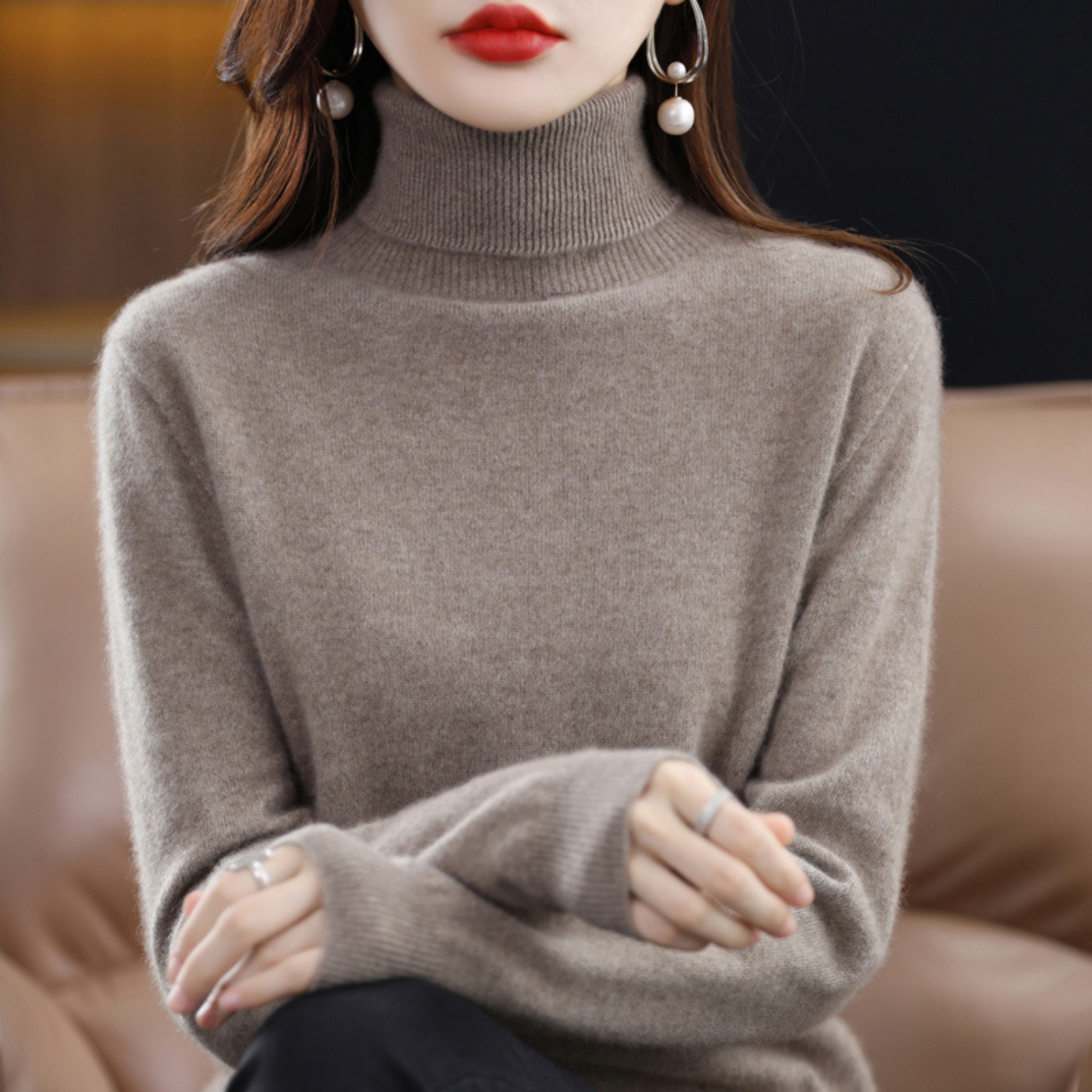 Women's Luxury Soft Knit Turtleneck Jumper