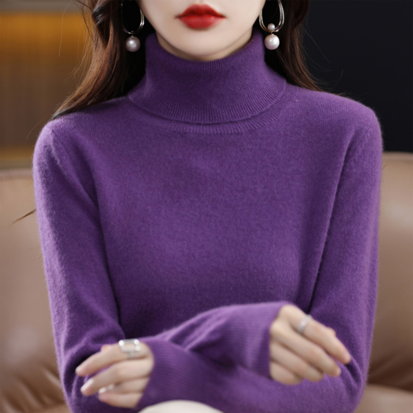 Women's Luxury Soft Knit Turtleneck Jumper