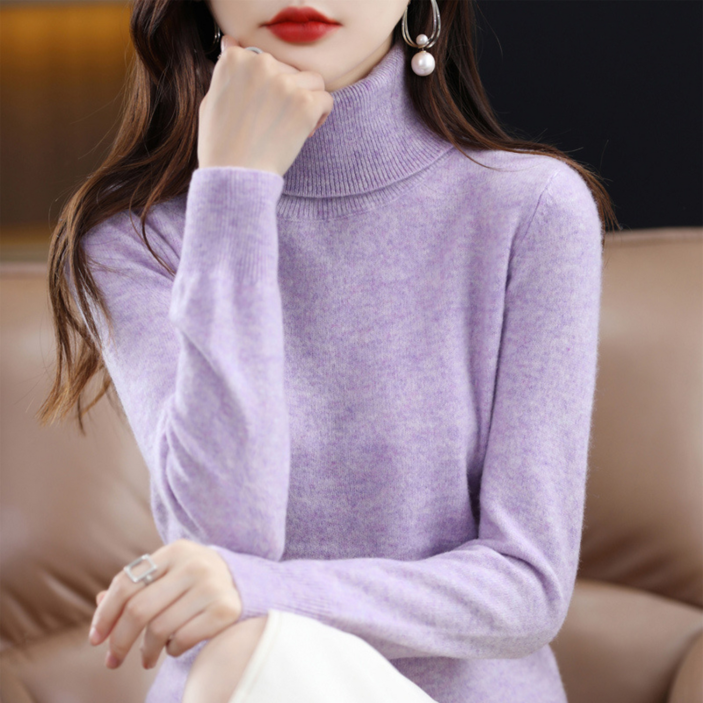 Women's Luxury Soft Knit Turtleneck Jumper