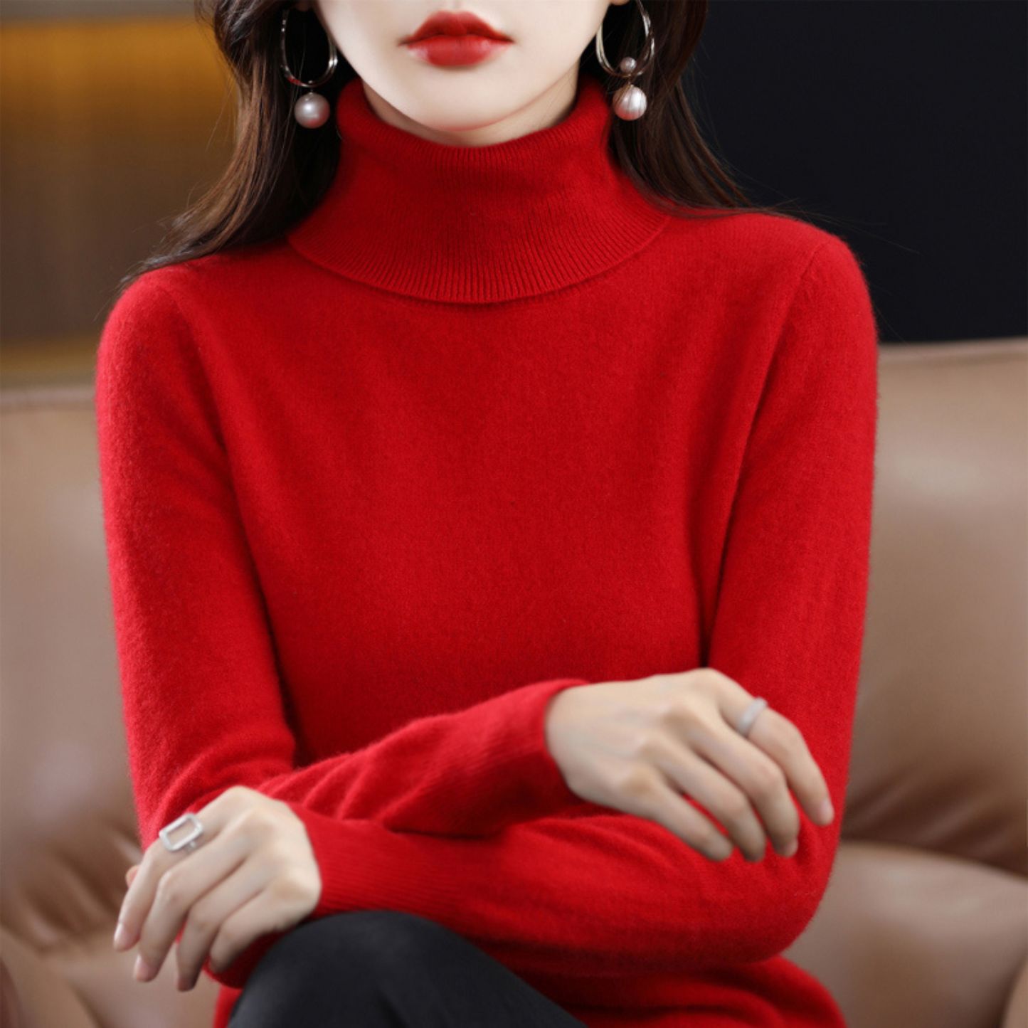 Women's Luxury Soft Knit Turtleneck Jumper