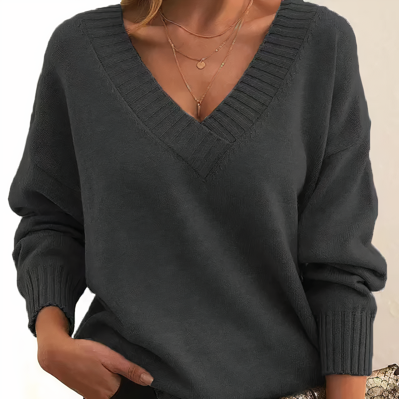 Women's Luxury Soft Knit V Neck Sweater