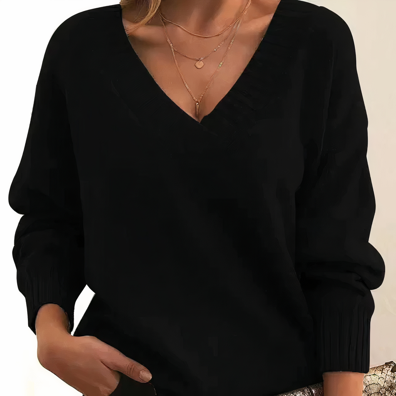Women's Luxury Soft Knit V Neck Sweater