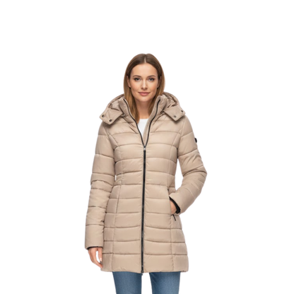 Women’s Mid Length Hooded Quilted Puffer Coat