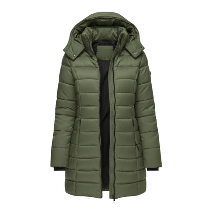 Women’s Mid Length Hooded Quilted Puffer Coat