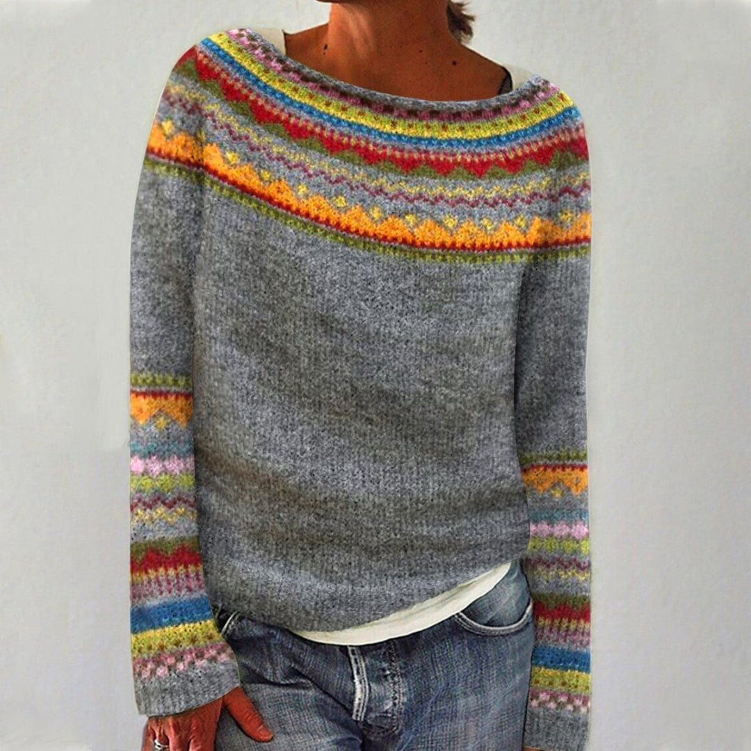 Women's Norwegian Pattern Knit Jumper