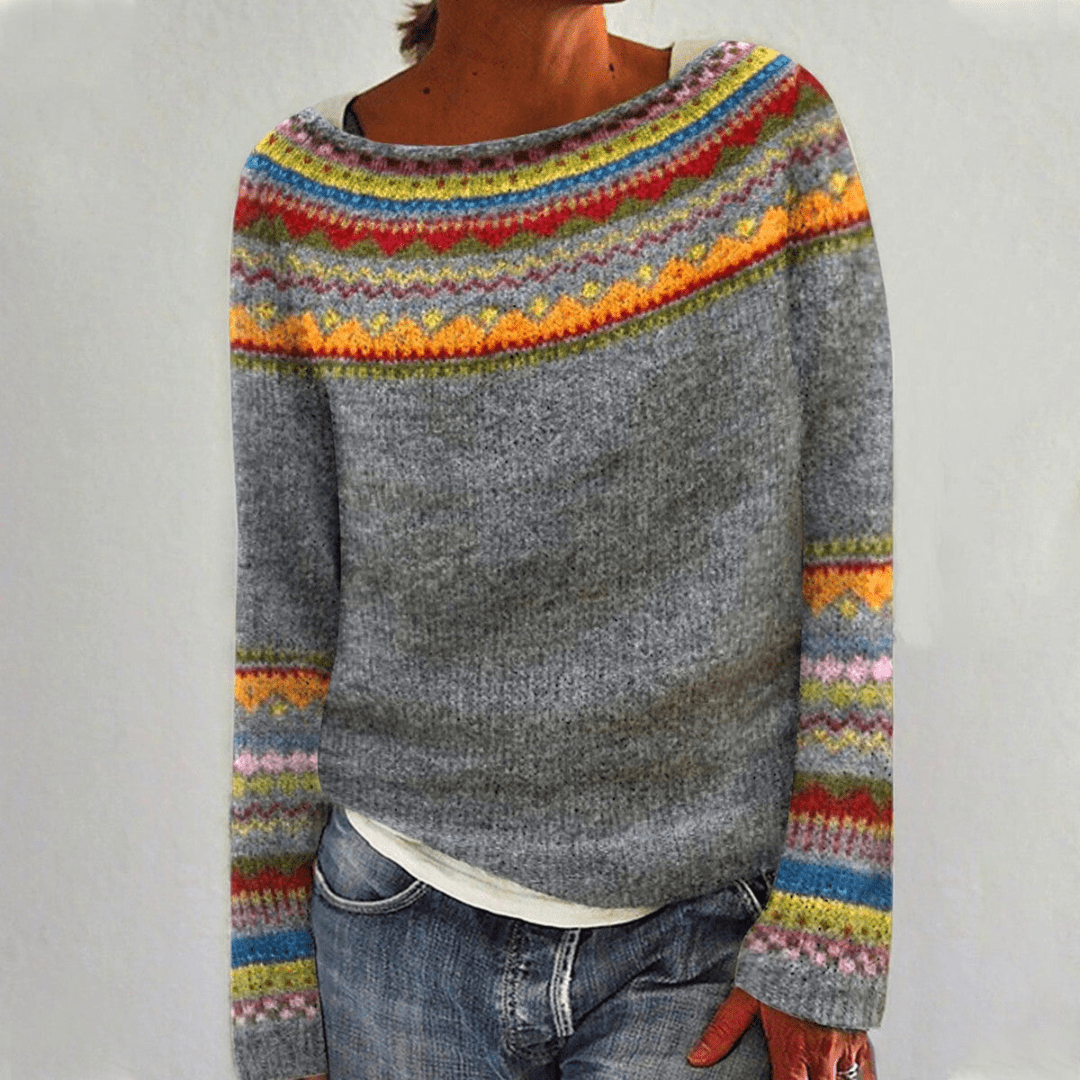 Women's Norwegian Pattern Knit Jumper