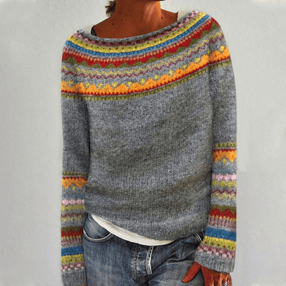 Women's Norwegian Pattern Knit Jumper