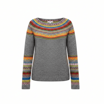 Women's Norwegian Pattern Knit Jumper
