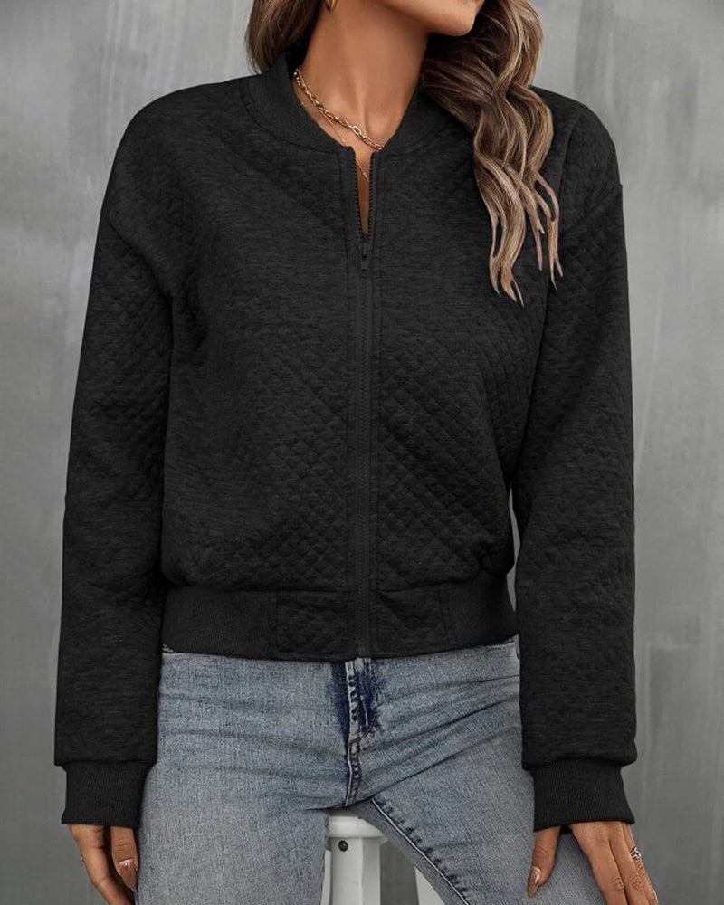 Women's Quilted Zip Bomber Jacket