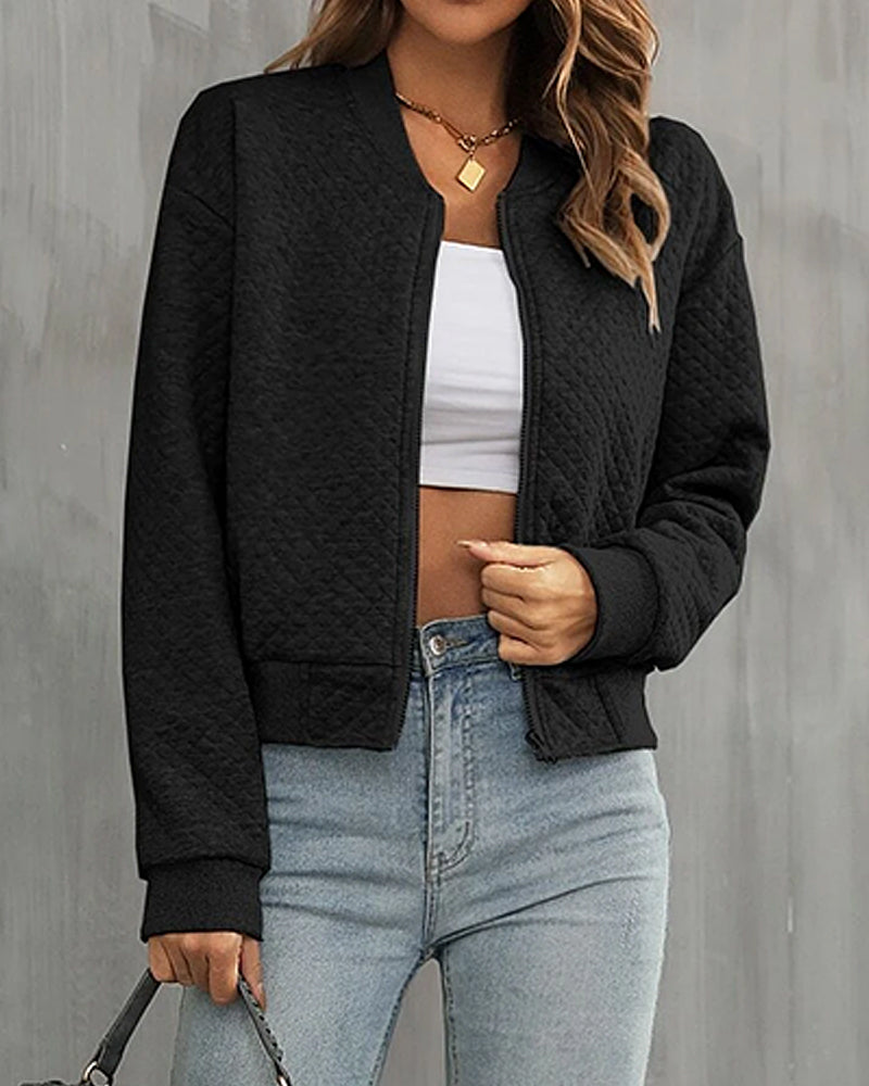 Women's Quilted Zip Bomber Jacket