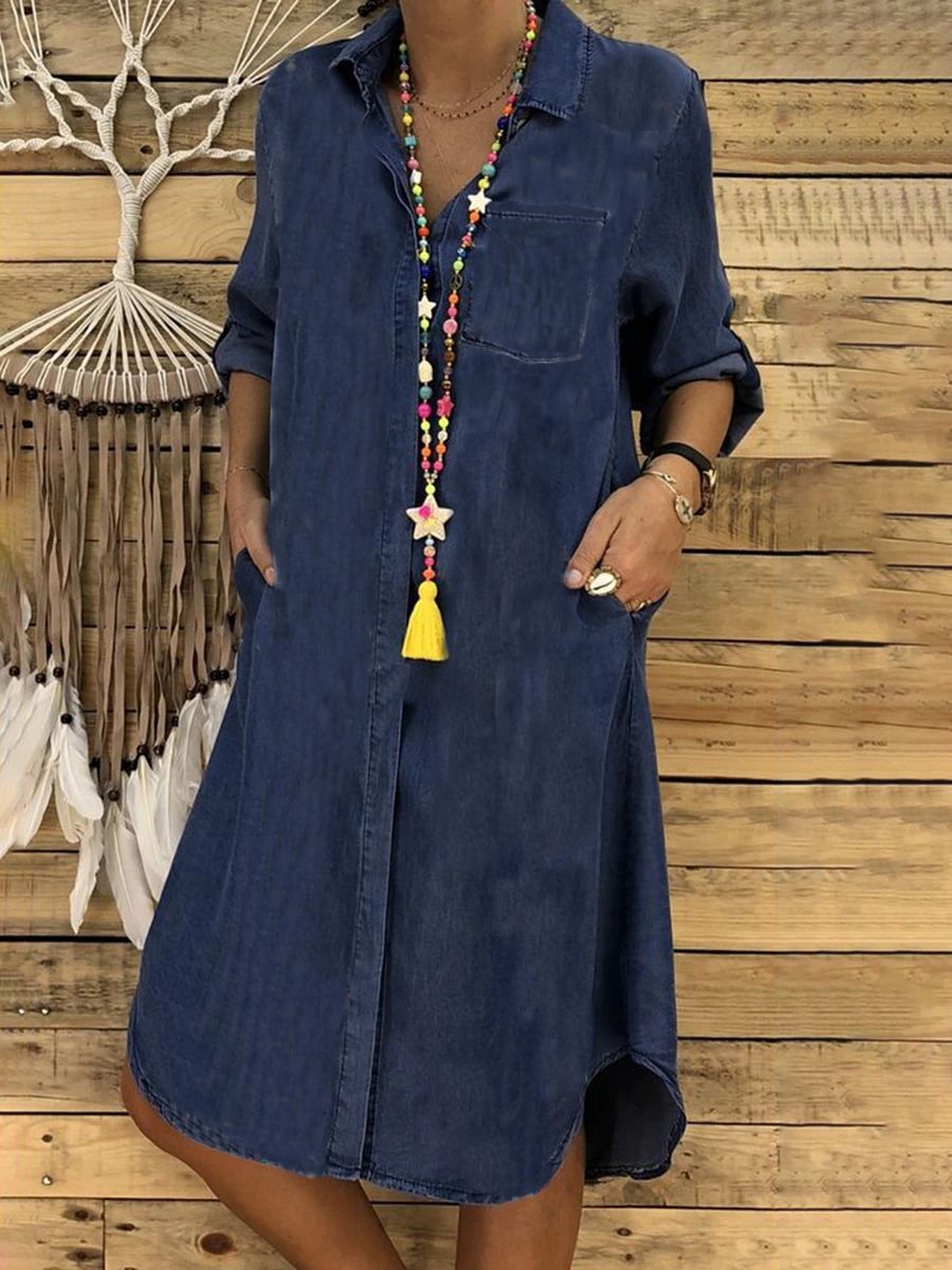 Women’s Relaxed Fit Denim Shirt Dress