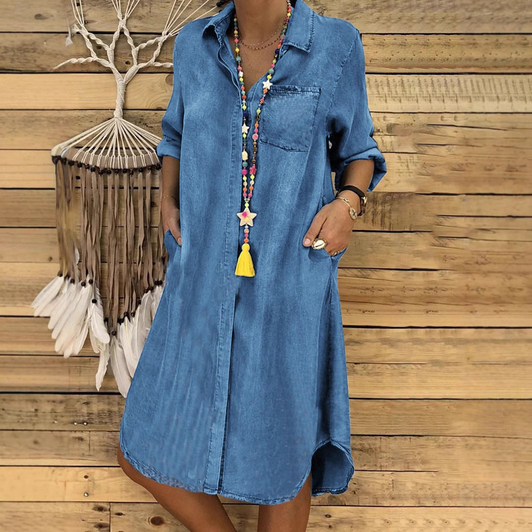 Women’s Relaxed Fit Denim Shirt Dress