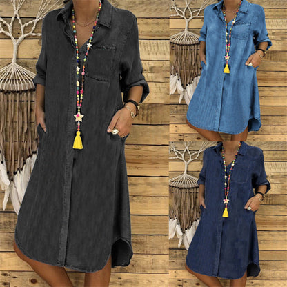 Women’s Relaxed Fit Denim Shirt Dress