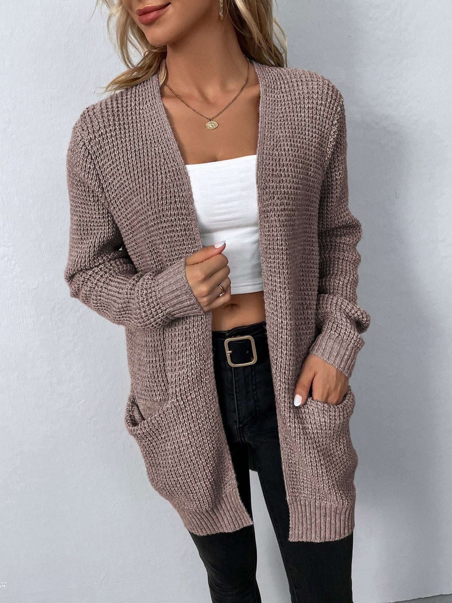 Women's Relaxed Open Front Knit Cardigan