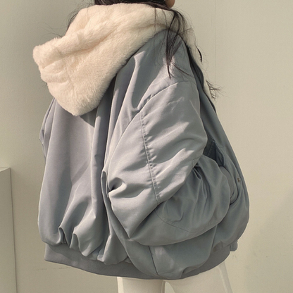 Women's Reversible Winter Coat With Hood