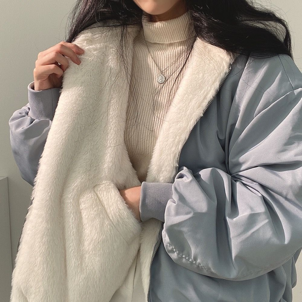 Women's Reversible Winter Coat With Hood