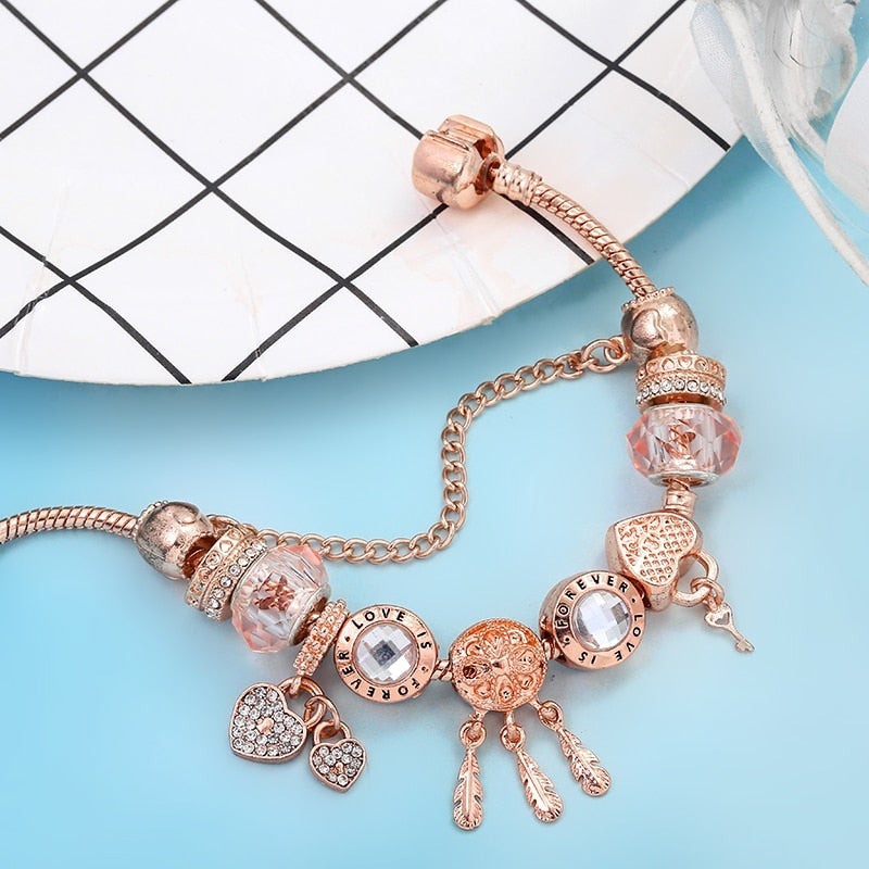 Women's Rose Dreamcatcher Sterling Silver Bracelet