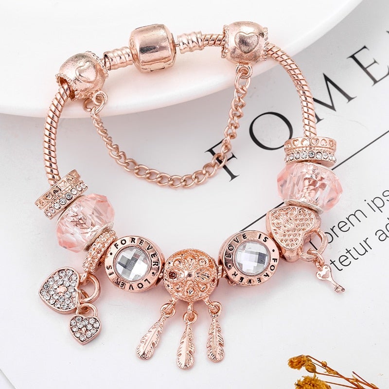 Women's Rose Dreamcatcher Sterling Silver Bracelet