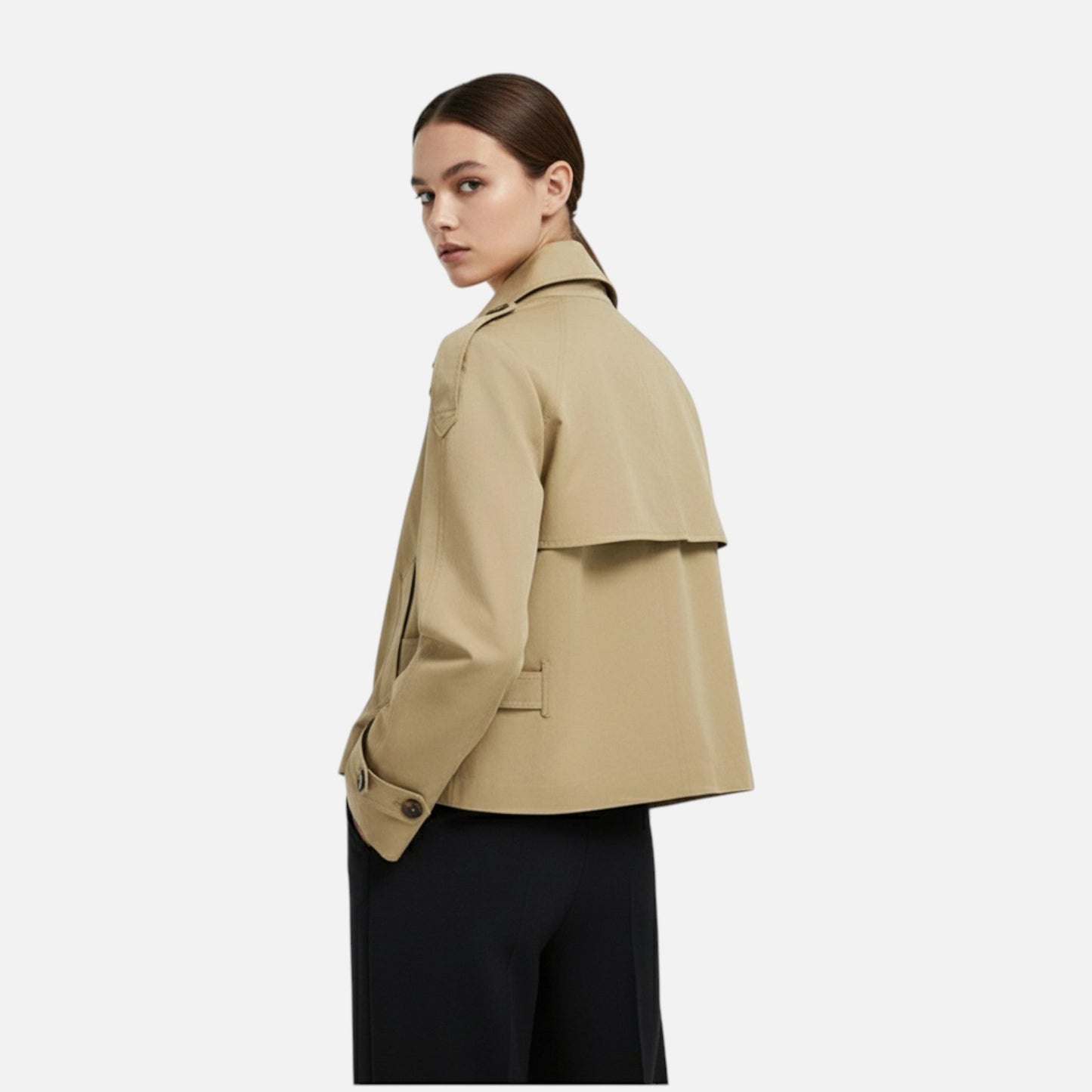 Women’s Short Double Breasted Trench Jacket