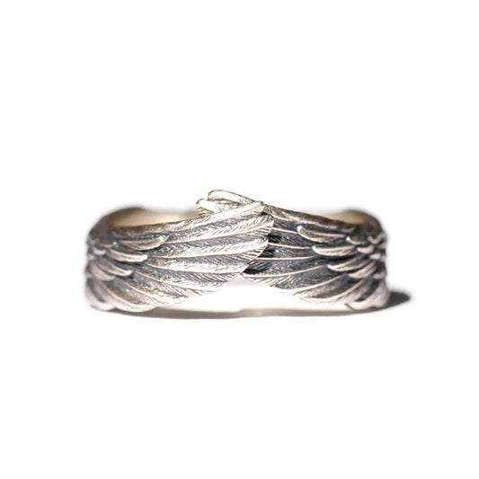 Women's Silver Angel Wing Adjustable Ring