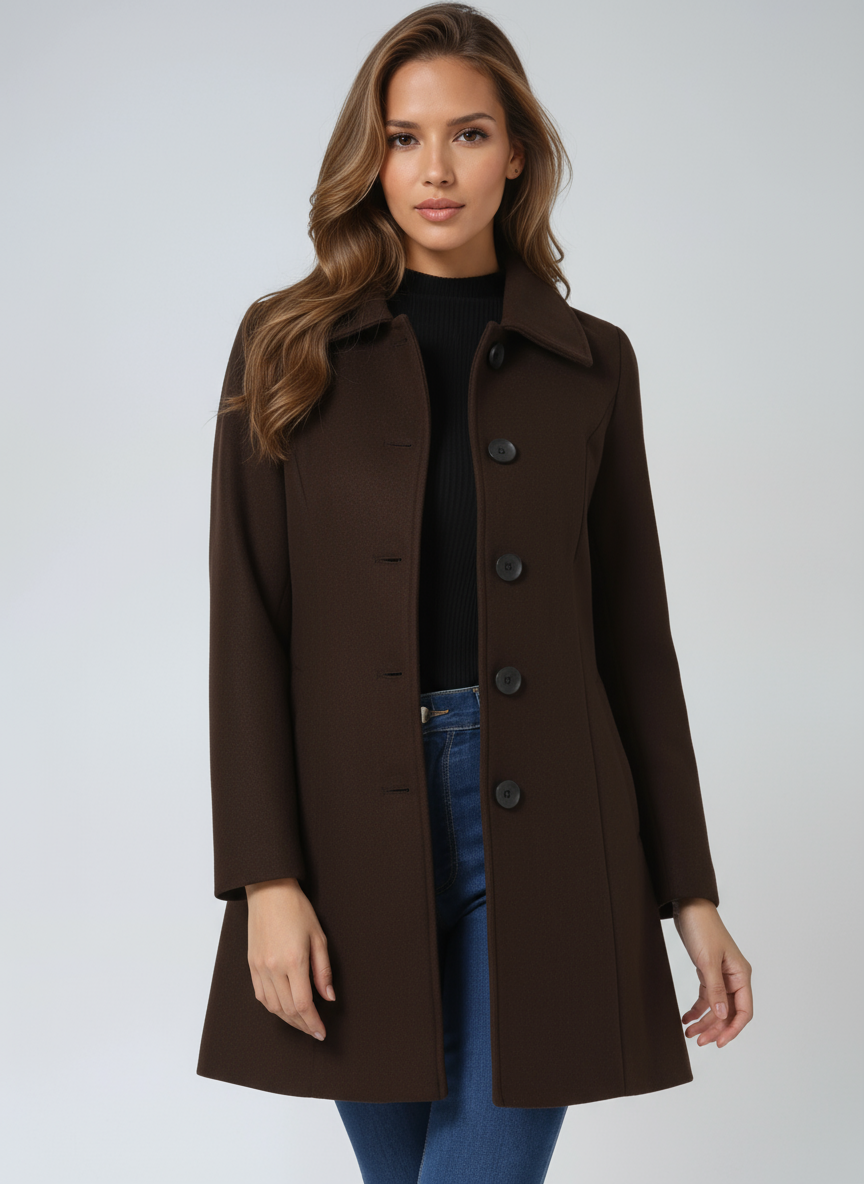 Women’s Single-Breasted Longline Coat