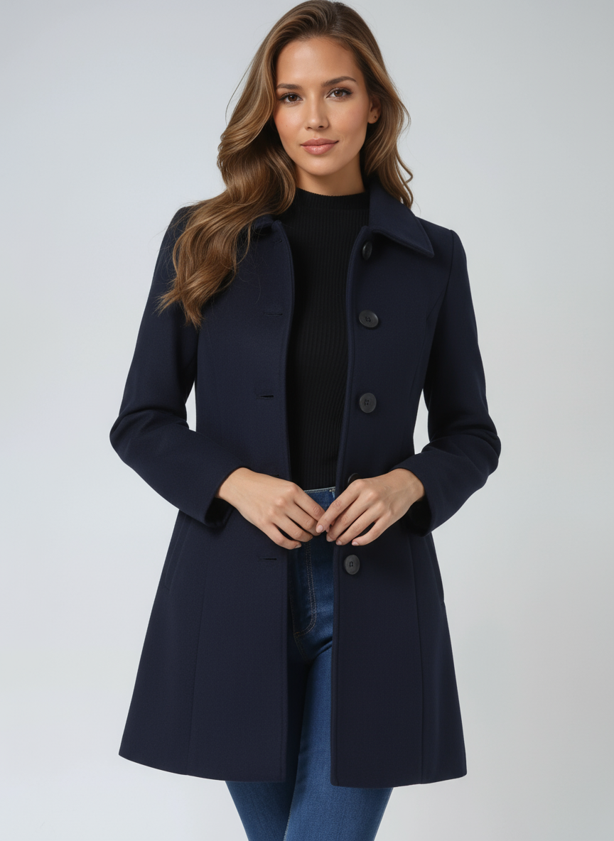 Women’s Single-Breasted Longline Coat
