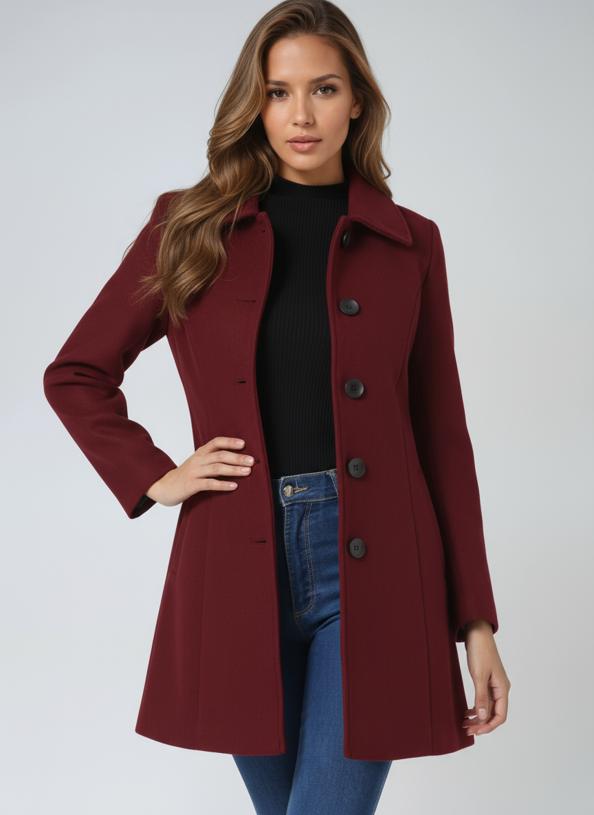 Women’s Single-Breasted Longline Coat