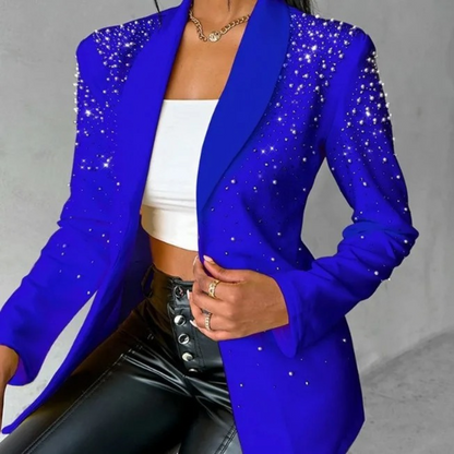 Women's Slim Fit Blazer With Pearl Details