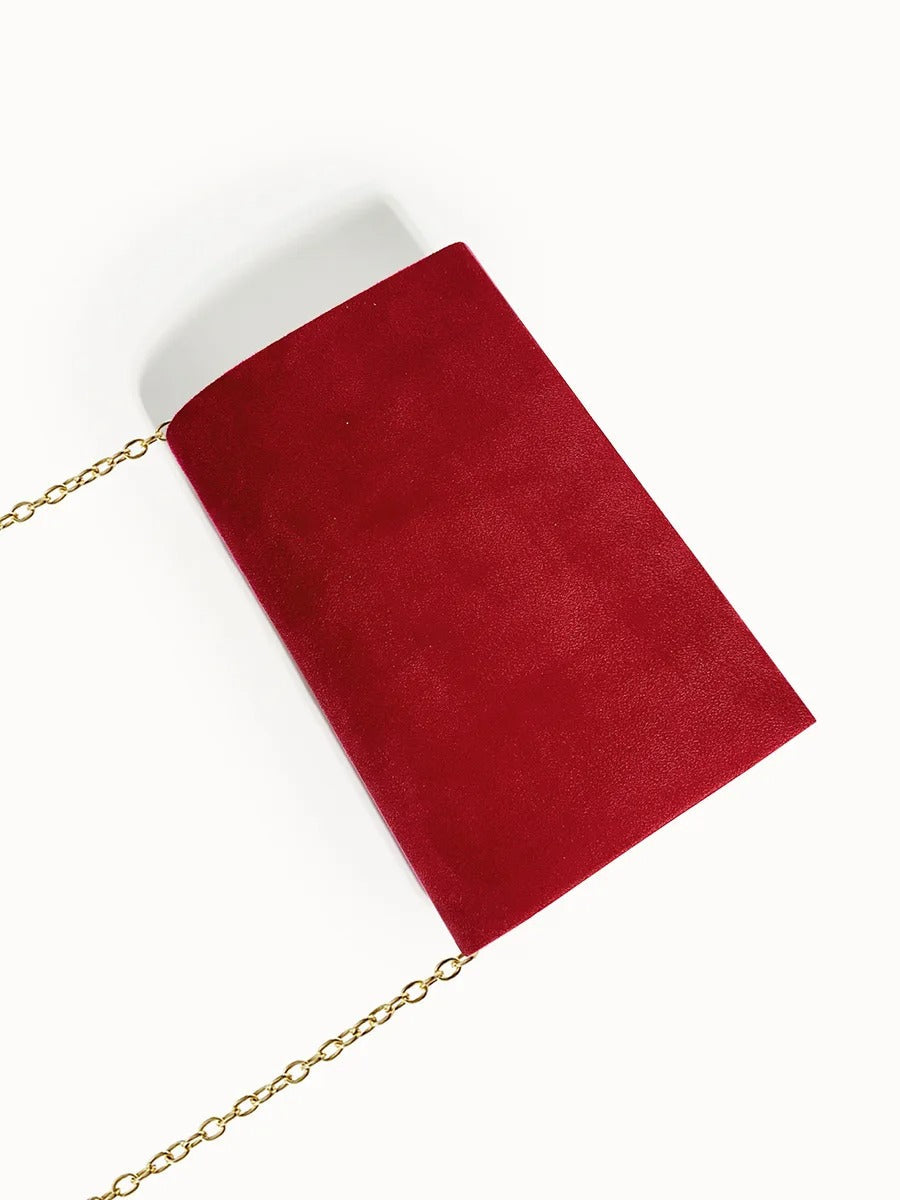 Women's Suede-Effect Envelope Clutch Bag