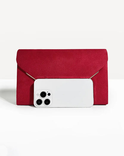 Women's Suede-Effect Envelope Clutch Bag