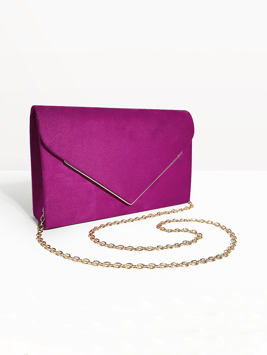 Women's Suede-Effect Envelope Clutch Bag