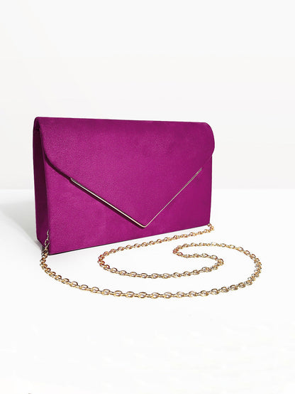 Women's Suede-Effect Envelope Clutch Bag