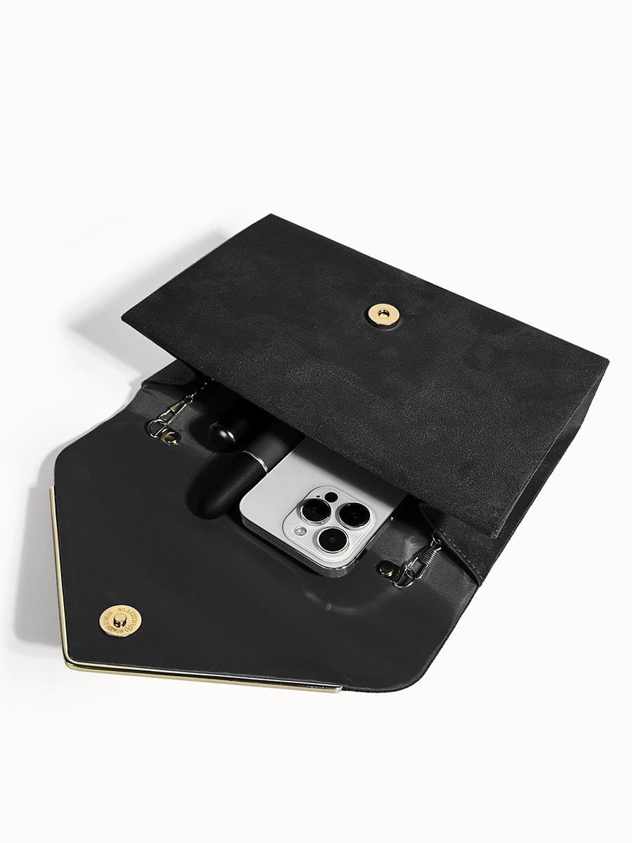 Women's Suede-Effect Envelope Clutch Bag