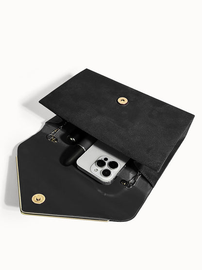 Women's Suede-Effect Envelope Clutch Bag