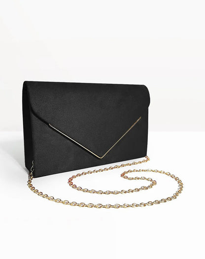 Women's Suede-Effect Envelope Clutch Bag