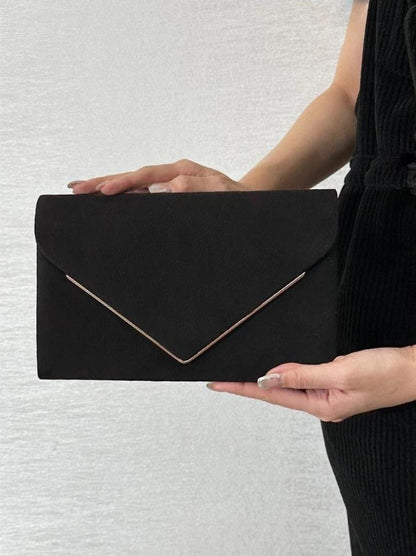 Women's Suede-Effect Envelope Clutch Bag