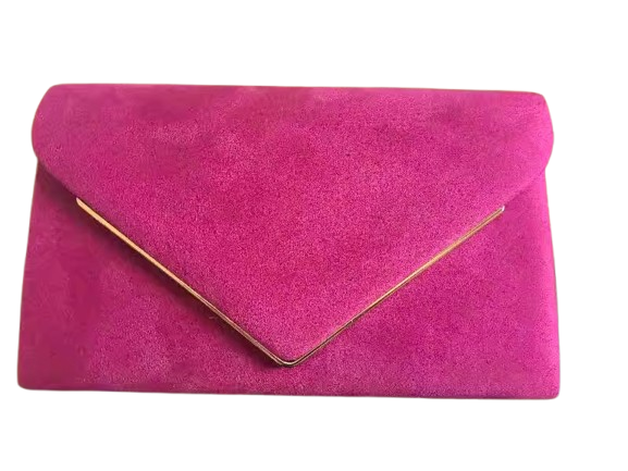 Women's Suede-Effect Envelope Clutch Bag