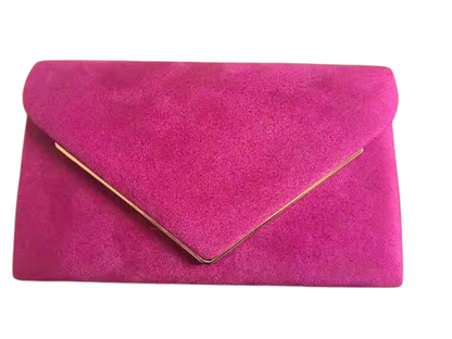 Women's Suede-Effect Envelope Clutch Bag