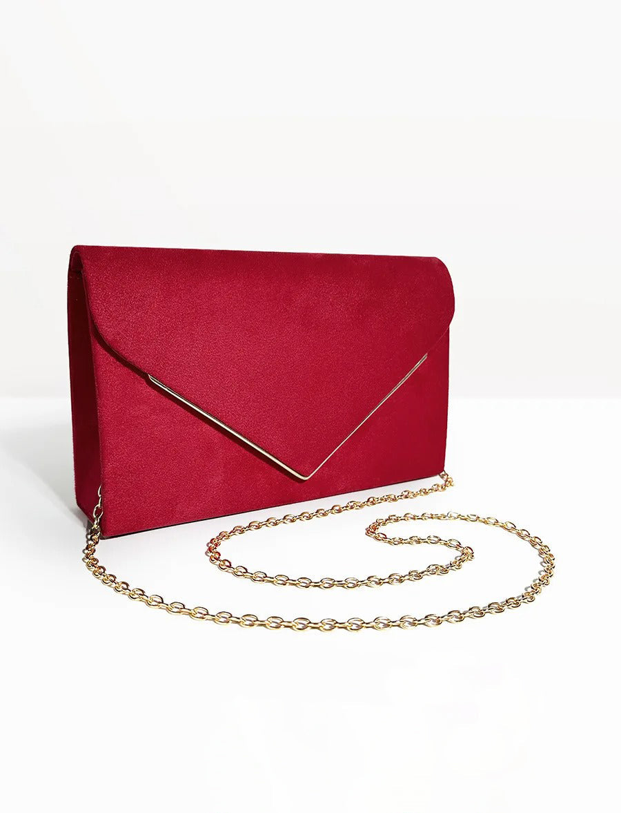 Women's Suede-Effect Envelope Clutch Bag