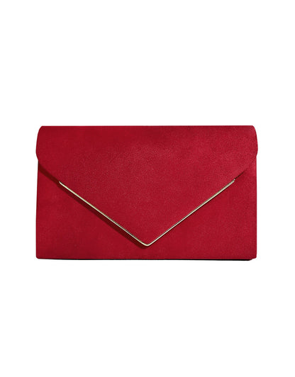 Women's Suede-Effect Envelope Clutch Bag