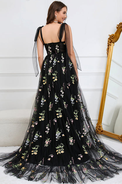 Women's Tulle A Line Maxi Evening Dress